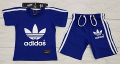 ADIDAS Boys 2 Pcs Shorts + T-Shirt Sport Set (BLUE) (2 to 12 Years)