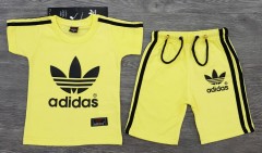 ADIDAS Boys 2 Pcs Shorts + T-Shirt Sport Set (YELLOW) (2 to 12 Years)