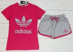 ADIDAS Ladies Turkey Shorty Set (PINK - GRAY) (S - M - L - XL)