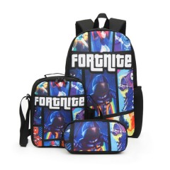 FORTNITE 3/PCS Fashion Back Pack (BLACK) (Free Size) 