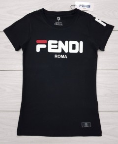 FENDI Ladies T-Shirt (BLACK) (S - M - L - XL) 