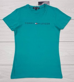 TOMMY HILFIGER Ladies T-Shirt (BLUE - GREEN) (S - M - L - XL)