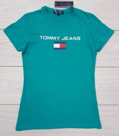 TOMMY HILFIGER Ladies T-Shirt (BLUE - GREEN) (S - M - L - XL)