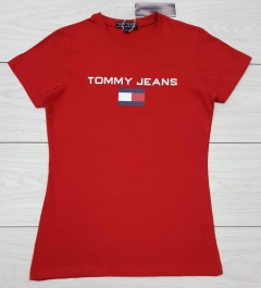TOMMY HILFIGER Ladies T-Shirt (RED) (S - M - L - XL)