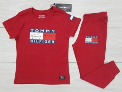 TOMMY HILFIGER  Boys 2 Pcs T-Shirt + Pants Sport Set (RED) (4 Years)