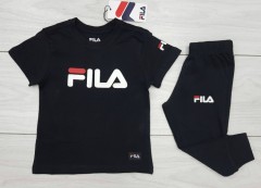 FILA Boys 2 Pcs T-Shirt + Pants Sport Set (BLACK) (1 to 10 Years)