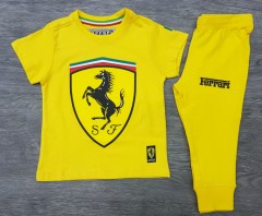 FERRARI Boys 2 Pcs T-Shirt + Pants Sport Set (YELLOW) (1 to 10 Years)