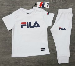 FILA  Boys 2 Pcs T-Shirt + Pants Sport Set (WHITE) (1 to 10 Years)