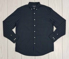CLUB ROOM Check Mens Dress Shirt (GREEN - NAVY) (M - L - XL)