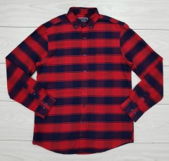 CLUB ROOM  Check Mens Dress Shirt (RED - NAVY) (M - L - XL - XXL - 3XL)