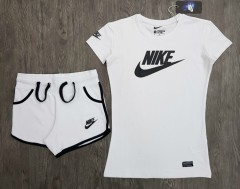 NIKE Ladies Shorty Set (WHITE - BLACK) (S - M - L - XL)