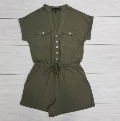 DEREK HEART Ladies Short Jumpsuit (GREEN) (S - M - L - XL)