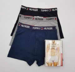 TOMMY HILFIGER 3 Pcs Mens Boxer Shorts Pack (Random Color) (M - L - XL - XXL)