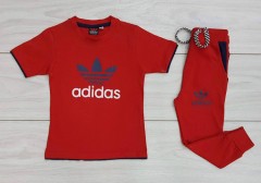 ADIDAS Boys 2 Pcs T-Shirt + Pants Sport Set (RED) (2 to 8 Years)