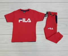 FILA Boys 2 Pcs T-Shirt + Pants Sport Set (RED) (2 to 8 Years) 