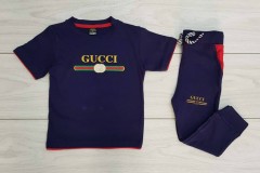GUCCI  Boys 2 Pcs T-Shirt + Pants Sport Set (NAVY) (2 to 8 Years) 