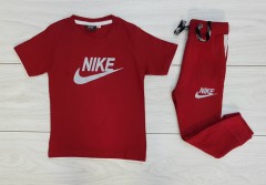 NIKE  Boys 2 Pcs T-Shirt + Pants Sport Set (MAROON) (2 to 8 Years)