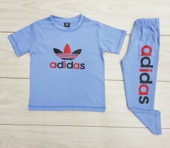 ADIDAS Boys 2 Pcs T-Shirt + Pants Sport Set (BLUE) (2 to 12 Years)