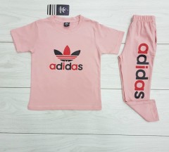 ADIDAS Boys 2 Pcs T-Shirt + Pants Sport Set (LIGHT PINK) (2 to 12 Years)