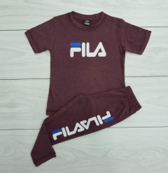 FILA Boys 2 Pcs T-Shirt + Pants Sport Set (MAROON) (2 to 12 Years)