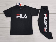 FILA  Boys 2 Pcs T-Shirt + Pants Sport Set (BLACK) (2 to 12 Years)