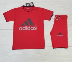 ADIDAS Boys 2 Pcs T-Shirt + Short Sport Set (RED) (8 to 10 Years) 