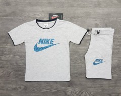 NIKE Boys 2 Pcs T-Shirt + Short Sport Set (GRAY) (2 to 10 Years) 