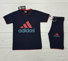 ADIDAS Boys 2 Pcs T-Shirt + Short Sport Set (NAVY) (8 to 10 Years) 