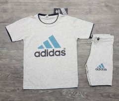 ADIDAS Boys 2 Pcs T-Shirt + Short Sport Set (GRAY) (2 to 10 Years)