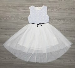 TRISSI Girls Frock (WHITE) (3 to 9 Years)