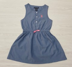 U.S.POLO ASSN Girls Frock (GREY) (18 Months to 5 Years)