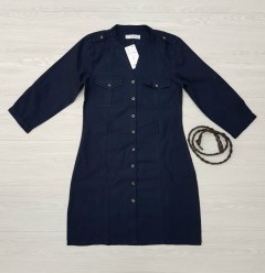 MANGO Ladies Shirt Dress (NAVY) (S - M - L - XL - XXL)