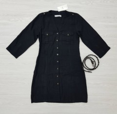 MANGO Ladies Shirt Dress (BLACK) (S - M - L - XL - XXL)
