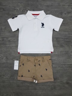U.S.POLO ASSN Boys T-Shirt And Shorts Set (WHITE) (2 to 10 Years)