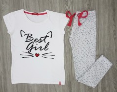 TXM Girls Pyjama Set (WHITE) (11 to 14 Years)