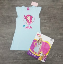 MIA AND ME Girls Long Top (LIGHT BLUE) (5 to 6 Years)