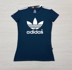 ADIDAS Ladies T-Shirt (GREEN - BLUE) (S - M - L - XL)