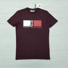 TOMMY HILFIGER  Mens T-Shirt (MAROON) (S - M - L - XL)