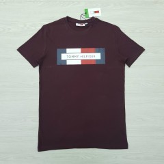 TOMMY HILFIGER Mens T-Shirt (MAROON) (S - M - L - XL)