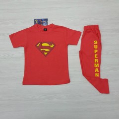 SUPERMAN Boys 2 Pcs T-Shirt + Pants Sport Set (ORANGE) (2 to 8 Years)