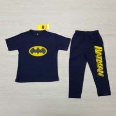 BATMAN  Boys 2 Pcs T-Shirt + Pants Sport Set (NAVY) (2 to 12 Years)