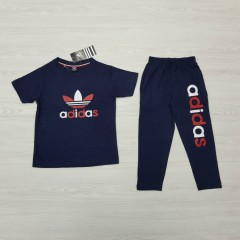ADIDAS  Boys 2 Pcs T-Shirt + Pants Sport Set (NAVY) (2 to 12 Years)