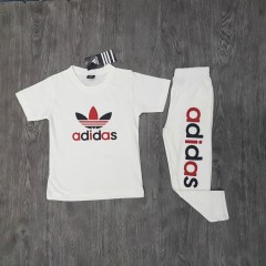 ADIDAS Boys 2 Pcs T-Shirt + Pants Sport Set (WHITE) (2 to 12 Years)