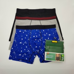 HEMA RANDOM 3 Pcs Mens Boxer Shorts Pack (Random Color) (L)