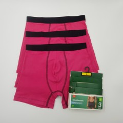 HEMA 3 Pcs Mens Boxer Shorts Pack (PINK - BLACK) (S)