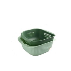 Nordic Double Drain Basket (GREEN) (MIDDLE SIZE)
