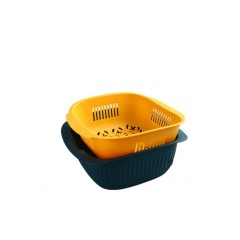 GENERIC Nordic Double Drain Basket (YELLOW) (SMALL SIZE)