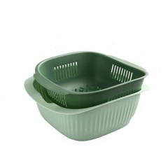 GENERIC Nordic Double Drain Basket (GREEN) (MIDDLE SIZE) 