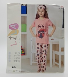LILA Ladies Turkey 3Pcs Pyjama Set (PINK)(7 to 14 Years)