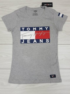 TOMMY HILFIGER  Ladies T-Shirt (GRAY) (S - M - L - XL)